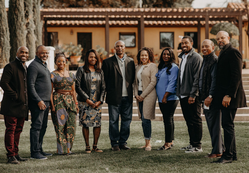 2021-22 Entrepreneurs-In-Residence celebrate their graduation with Main Street Launch staff Robert Lattimore and Richard Morris at Viaggio Winery